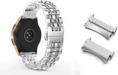 Smartwatch bandje - Geschikt voor Samsung Galaxy Watch 5 (incl. Pro) en Galaxy Watch 4 - Horlogebandje - RVS metaal - Fungus - Fijne schakel - Zilver