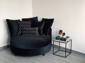 Luxe Lucy's Living XXL Fauteuil SOFIA Black - ø115 x H58 cm - wonen - bank - sofa - meubilair - meubels - zwart
