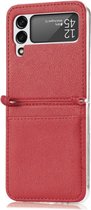 Samsung Z Flip 3 5G Hoesje met Pashouder - ROOD