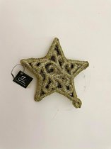J-Line kersthanger ster goud/glitter 12cm