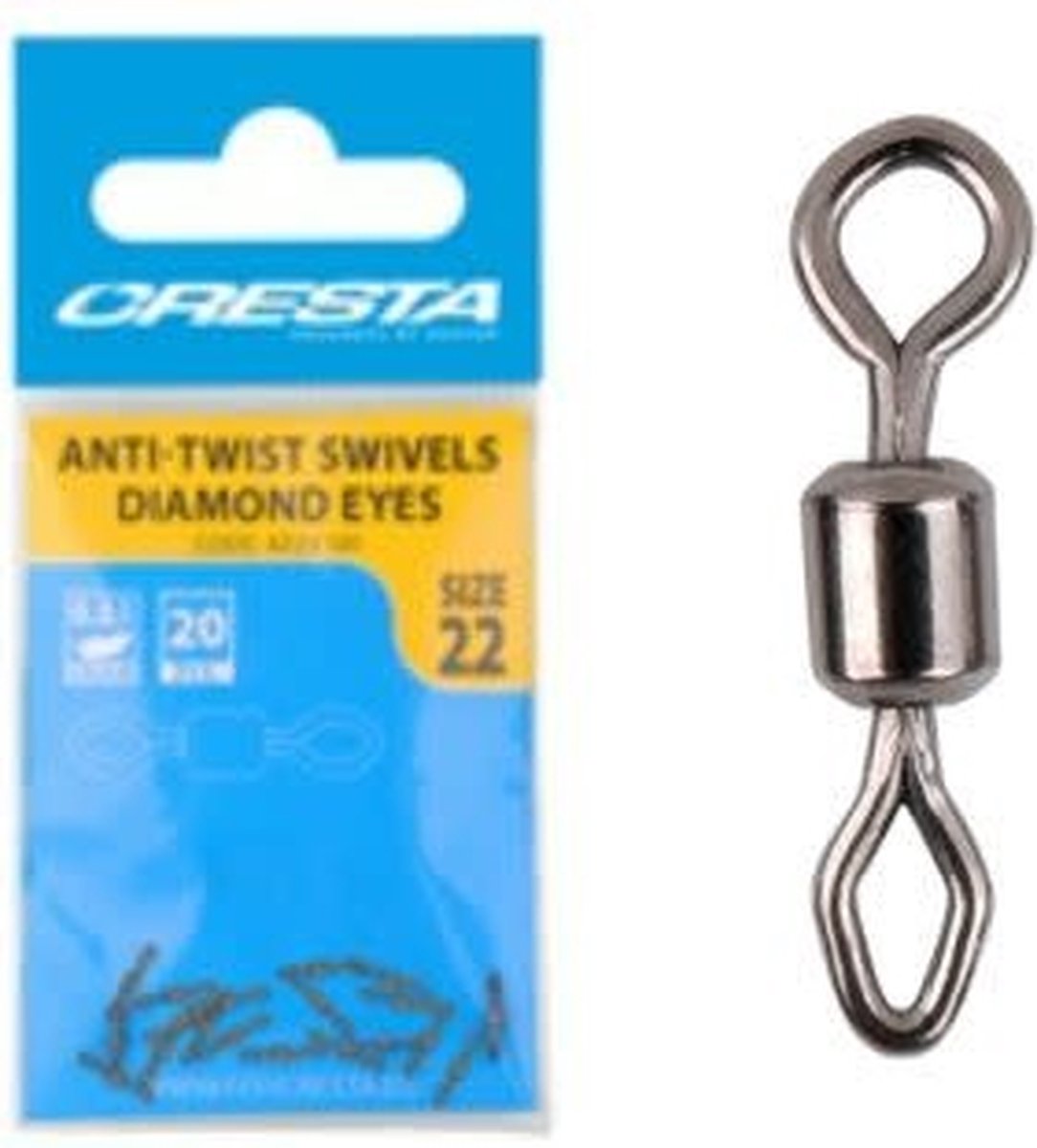 Cresta Anti-Twist Swivels Combi Eyes (20 pcs) - Maat : nr 20 - Cresta