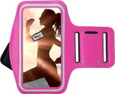 Hoesje Samsung Galaxy S21 Ultra - Sportband Hoesje - Sport Armband Case Hardloopband Roze