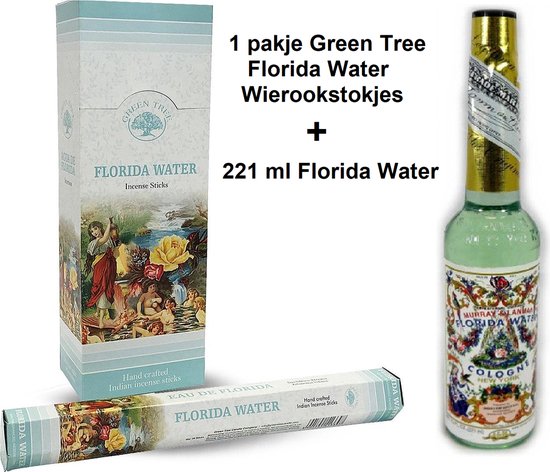 Florida Water - 221 ml - Cologne New York - Murray & Lanman Florida Water + Green Tree Florida Water Wierookstokjes - Energie Reinigingspakket