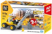 Blocki MyCity 3 in 1  Hijskraan Bouwstenen - KB6309 - 51  onderdelen