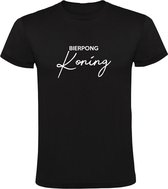Bier Pong Koning | Heren T-shirt | Zwart | Drankspel | Feest | Kampioen | Beer Pong King | Sport