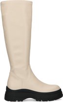 Sacha - Dames - Off white hoge laarzen met grove zool - Maat 38
