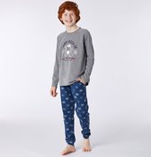 Woody pyjama jongens - wasbeer - grijs - 212-2-QRL-Z/125 - maat 140