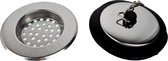 Gootsteenstop en Gootsteenzeef - Zilver - RVS - Ø 7 cm