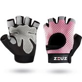 ZEUZ Sport & Fitness Handschoenen Dames – voor Krachttraining, Gym & CrossFit Training – Roze & Zwart – Gloves voor meer grip en bescherming tegen blaren & eelt - Maat M