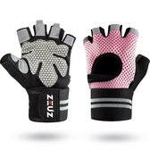 ZEUZ Sport & Fitness Handschoenen Dames – Krachttraining Artikelen – Geschikt voor Gym & CrossFit Training – Roze & Zwart – Maat L