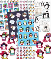 Megaset Winter Stickers - Heel Veel Winterstickers - Pinguins Sneeuwpoppen Sneeuwvlokken Sneeuwmannen IJsberen - Stickers voor de winter - Mega Voordelig Kinderstickers | Kadootje