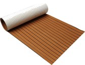 Raykon® Decking Zelfklevende Bootmat - Bootmat Teak - Teakhouten - Zelfklevende Bodembedekking - Antislip - 2400 x 600 x 5 mm - Bruin, Zwart