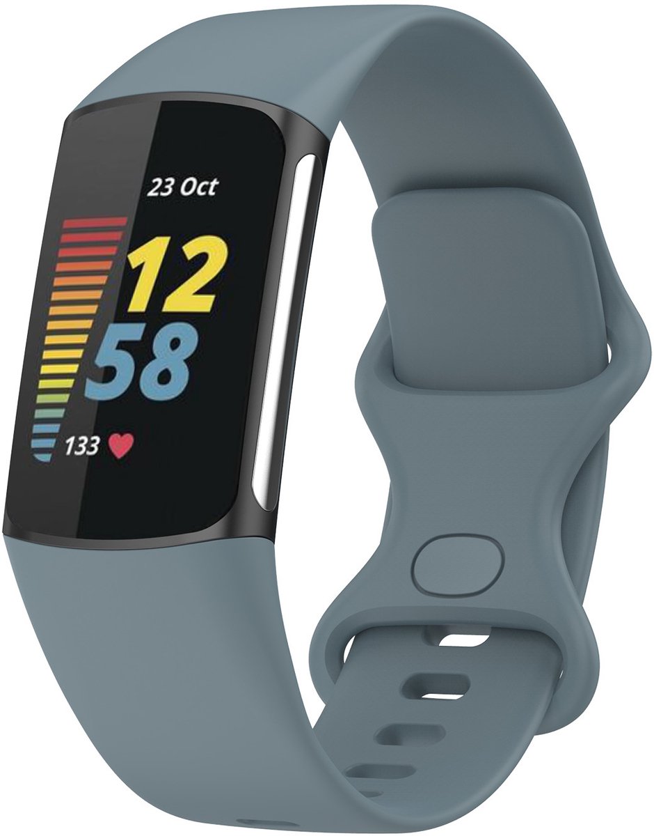 123watches sport band - leisteen - ML - Geschikt voor Fitbit Charge 5 & 6