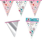 Vlaggenlijn roze - meisjes verjaardag - verjaardagsslinger - Feestslinger - verjaardag meisje - 6 m