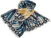 Jessidress® Lange Warme Sjaal Luxe Sjaals Elegante Dames Wintersjaal Omslagdoek 182 x 67 cm - Blauw
