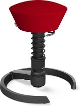 Aeris Swopper - ergonomische bureaukruk - zwart onderstel - rode zitting - gliders - wol - standaard