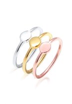 Elli Dames Ring Dames Set van 3 Stack Ring Cirkel Geo-Kleur Tri-Color in 925 Sterling Zilver