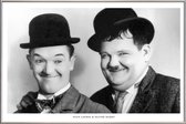 JUNIQE - Poster met kunststof lijst Laurel and Hardy -20x30 /Wit &