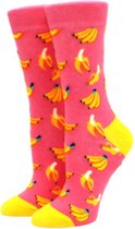 Printed Socks – One size – Unisex – Banaan Print Roze