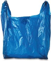 Hemddraagtassen HDPE blauw 21 mic. 32 + 20 x 60 cm - Plastieken zakken - Draagtassen - Shoppers - 1000 st.