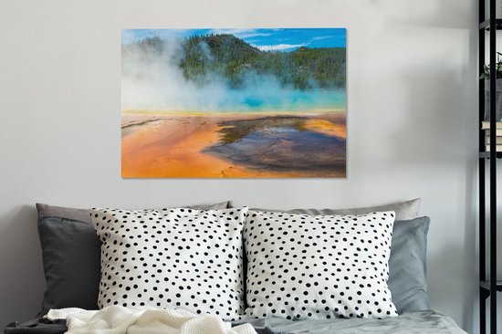 Tableau sur toile Parc national de Yellowstone Amérique - 90x60 cm - Décoration murale