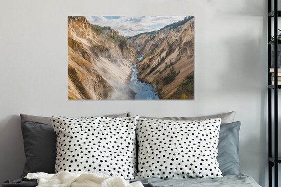 Toile Peinture Water - Yellowstone - Berg - 90x60 cm - Décoration murale