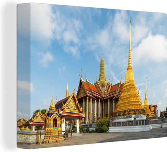 Canvas Schilderij Thailand - Tempel - Bangkok - 40x30 cm - Wanddecoratie