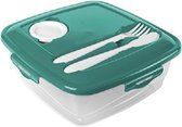 Hega Vershoudbak 1,8 Liter Transparant/turquoise 4-delig