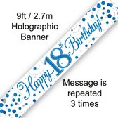 Oaktree - Banner Happy 18 Birthday Blue Holographic