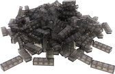 125 Bouwstenen 1x4 | Donker Transparant | compatibel met grote merken | SmallBricks