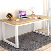 Luxiqo Bureau - Industriële Tafel - Gelamineerd Hout / Stalen Frame - 110x60x74 cm - Khaki/Zwart