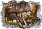 Muursticker Dinosaurus - T-rex in de beek (85 x 60cm)