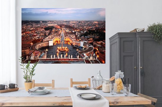 Poster Rome Place Saint-Pierre 150x75 cm - Tirage photo sur Poster (décoration murale salon / chambre) / Poster Villes