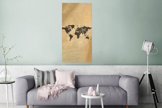 Affiche Carte du Wereldkaart - Carte - Proverbes - 60x120 cm