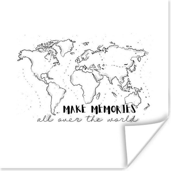 Carte Affiche - Sorts - Zwart - Wit - 75x75 cm