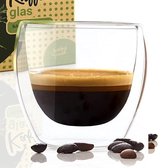 Klarstein Koffieglas 100 ml - Drinkglas - Theeglas - dubbelwandig - isolierend -  borosilicaatglas - 100% recyclebare materialen