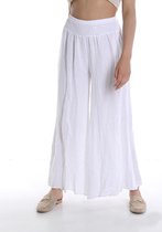 Linnen jumpsuit Met witte t-shirt in ROZE kleur, comfortabele broek in lichte linnen Maat S/M