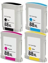 inktsjop huismerk 88XL Geschikt voor HP | Multipack van 4 inktcartridges Alternatief voor de HP 88 88XL C9385AE C9396AE C9391AE C9392AE C9388AE C9393AE Officejet Pro 550 K5400 K5400dn K5400dt