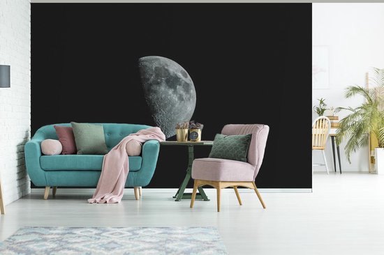 Papier peint - Papier Papier peint photo Nuit - Lune - Zwart - Largeur 360 cm x Hauteur 240 cm