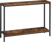 Consoletafel - smalle bijzettafel - gang tafel - banktafel met plank - 120 x 22 x 75 cm