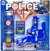 speelgoedpistool Police Play Set junior blauw 7-delig