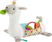 knuffeldierkussen Tummy Time Lama 43 cm pluche wit