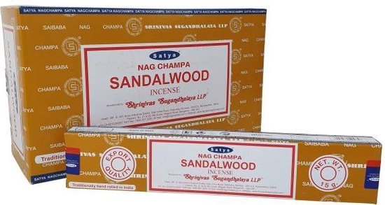 Sandalwood Wierook - Nag Champa - Sandelhout wierookstokjes - 12 stuks Incense per pakje