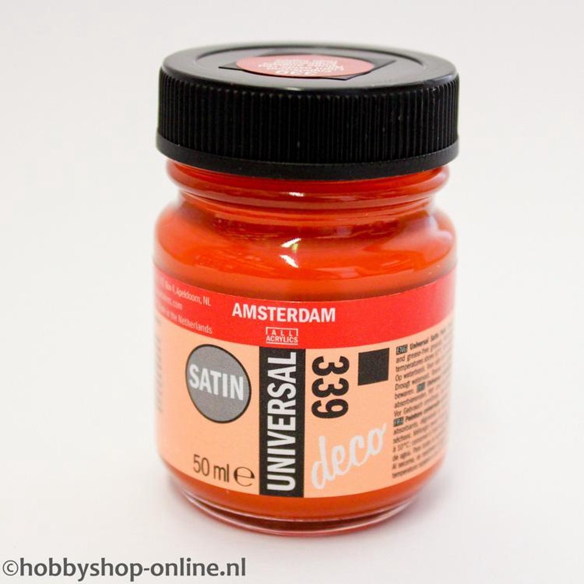 Acrylverf Zijdeglans - Deco - Universal Satin - 339 engelsrood - 50 ml - Amsterdam - 1 stuk