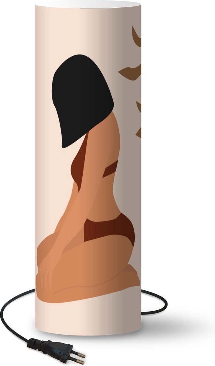 Lamp - Nachtlampje - Tafellamp slaapkamer - Zomer - Bikini - Bladeren - 70 cm hoog - Ø22.3 cm - Inclusief LED lamp