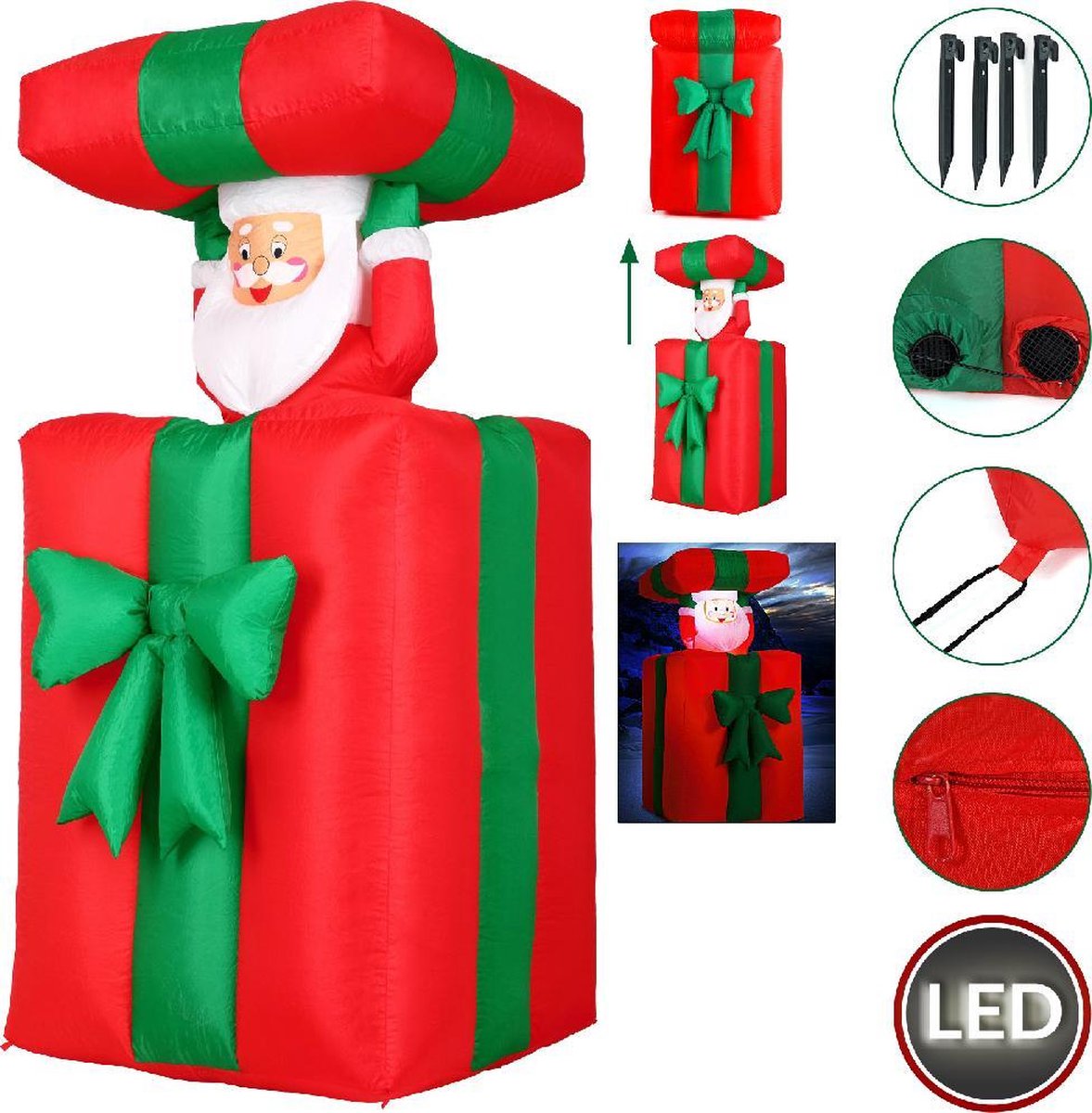 Kerstman Met Licht Voor Buiten
