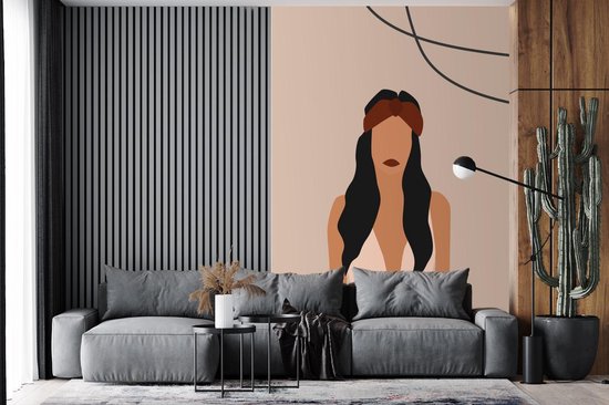 Behang - Fotobehang Zomer - Vrouw - Badpak - Breedte 225 cm x hoogte 350 cm