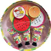 Badschuim / Bodylotion / Bodyscrub - 35 ml - 4x Fruit onderzetters - Multicolor - Kunststof / siliconen - Geschenkset - Bad geschenkset