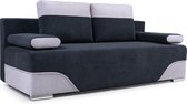 InspireMe 3-zitsbank voor woonkamer, slaapbank, sofa met slaapfunctie en opbergruimte, moderne bank, 3-zits - 198x89x80 cm, 196x140cm -FORTO (Antraciete)