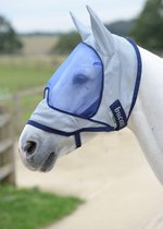 Buzz-Off Deluxe Mask & Ears Blue - 125/S - Vliegendeken | Blauw | Vliegenmasker paard